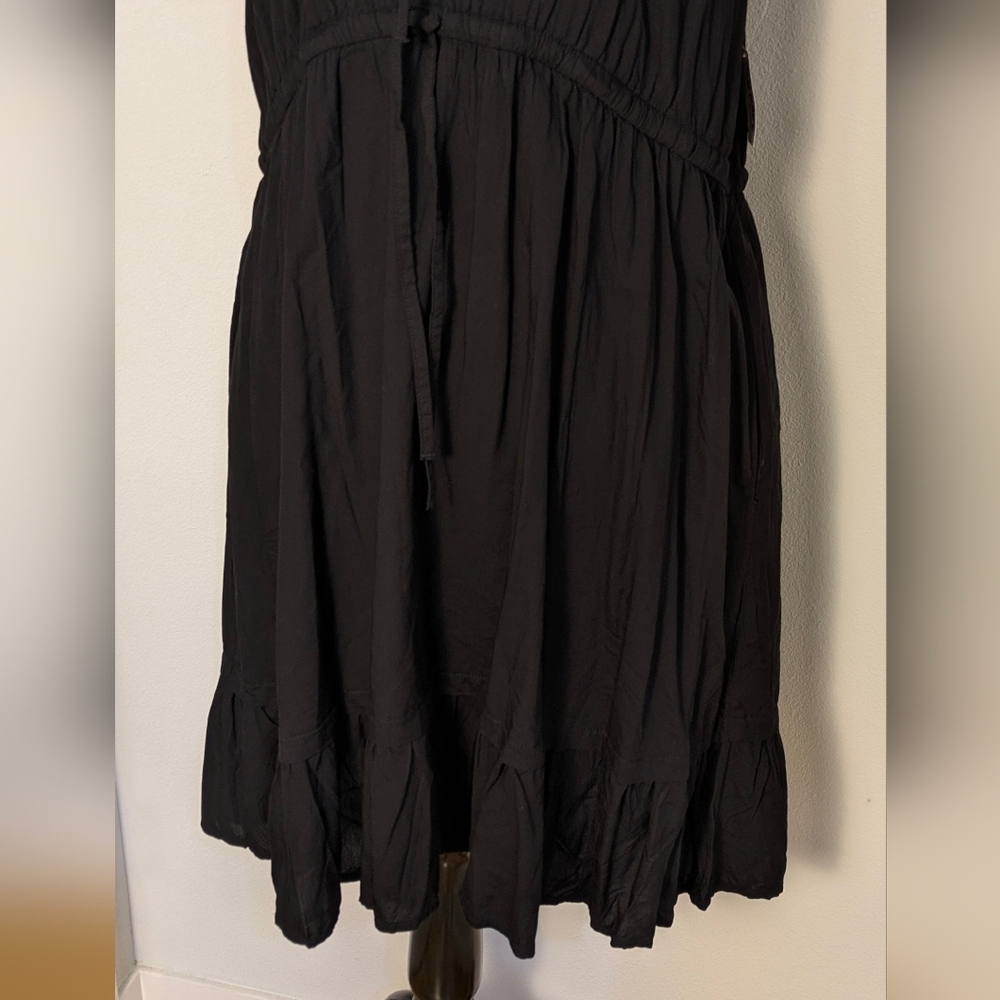 Old Navy Black Maternity Waist-Defined Ruffle-Trim Mini Dress Bohemia Sz XL NEW - Picture 6 of 15